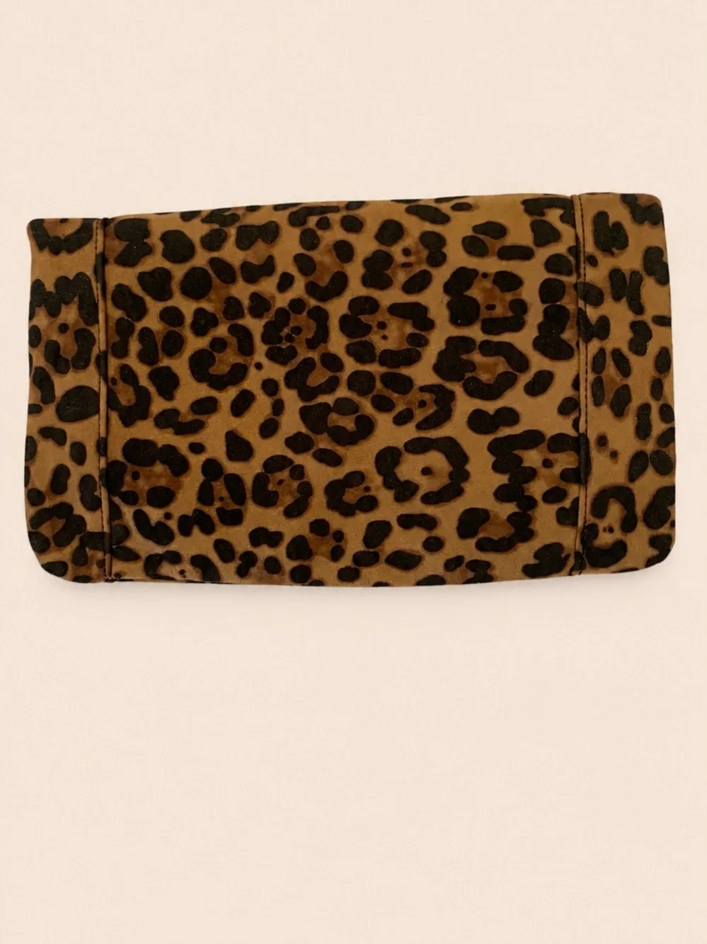 Sole Society Leopard Print Fold-Over Clutch with Tassel